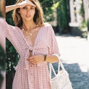 Faithfull the Brand Maple Tie Front Midi Dress